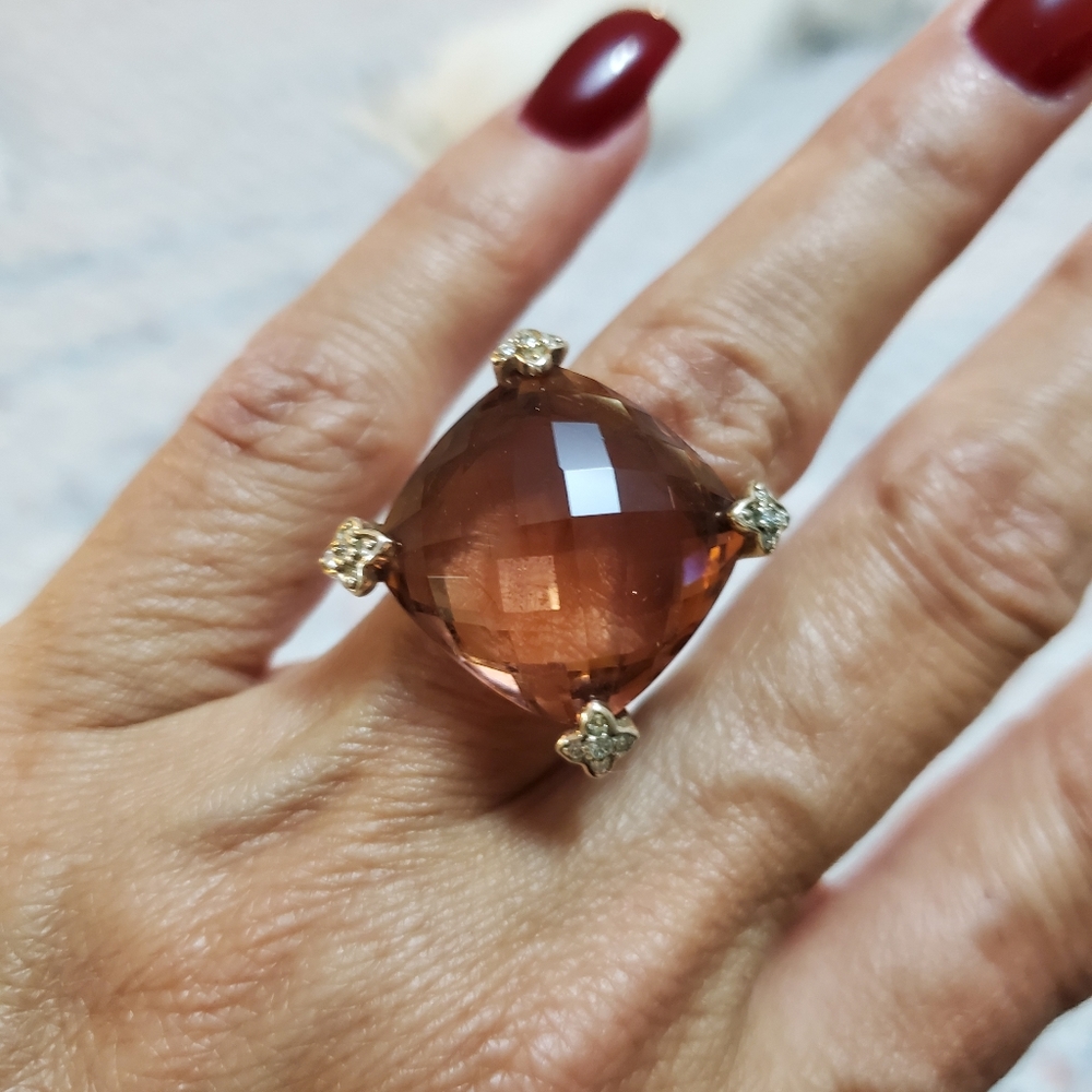 SOLD❣️David Yurman-  Morganite & Diamond Ring - Picture 6 of 9